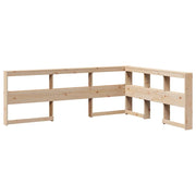 Cabecero librería en forma de L madera maciza de pino 160 cm V7338 Vetonek