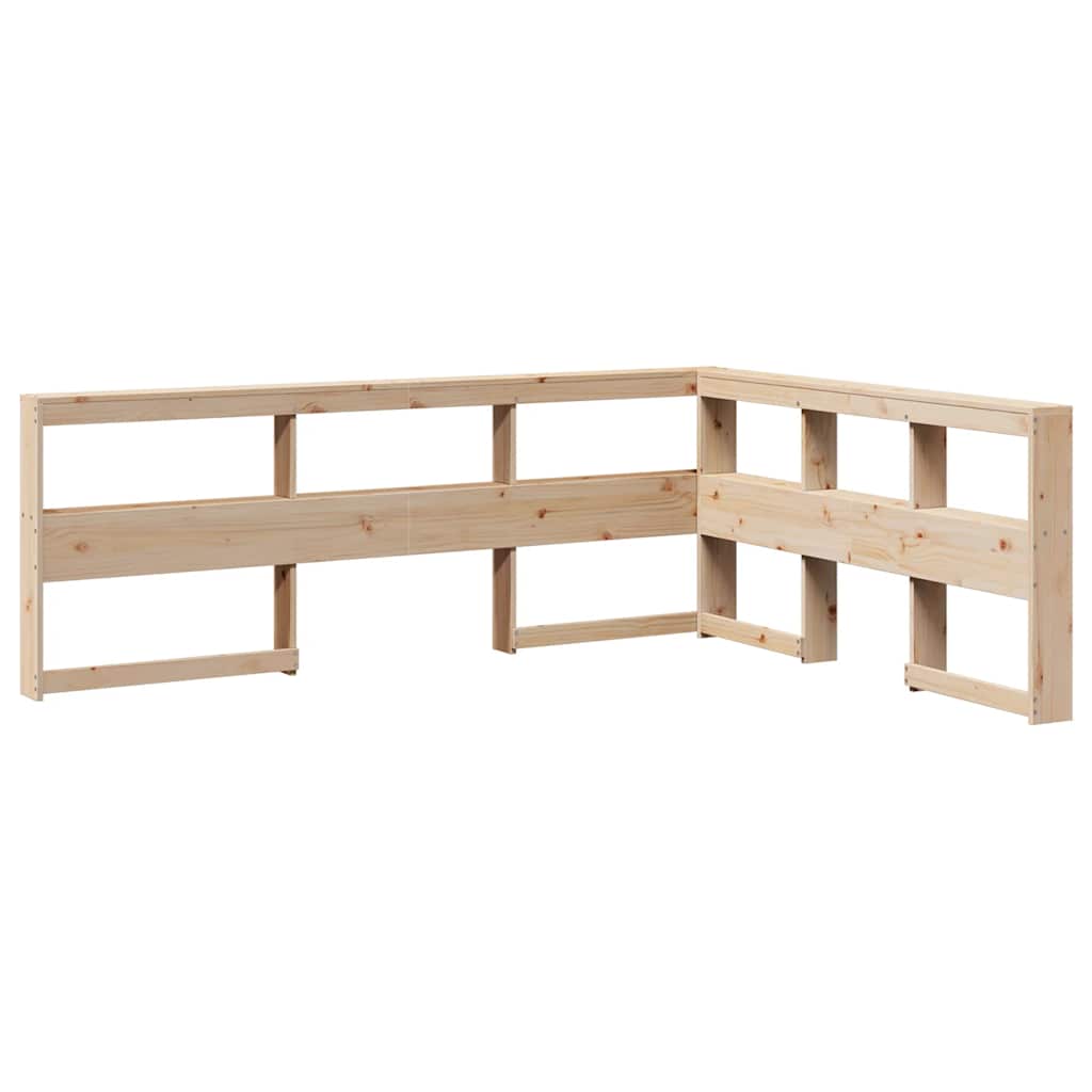 Cabecero librería en forma de L madera maciza de pino 160 cm V7338 Vetonek