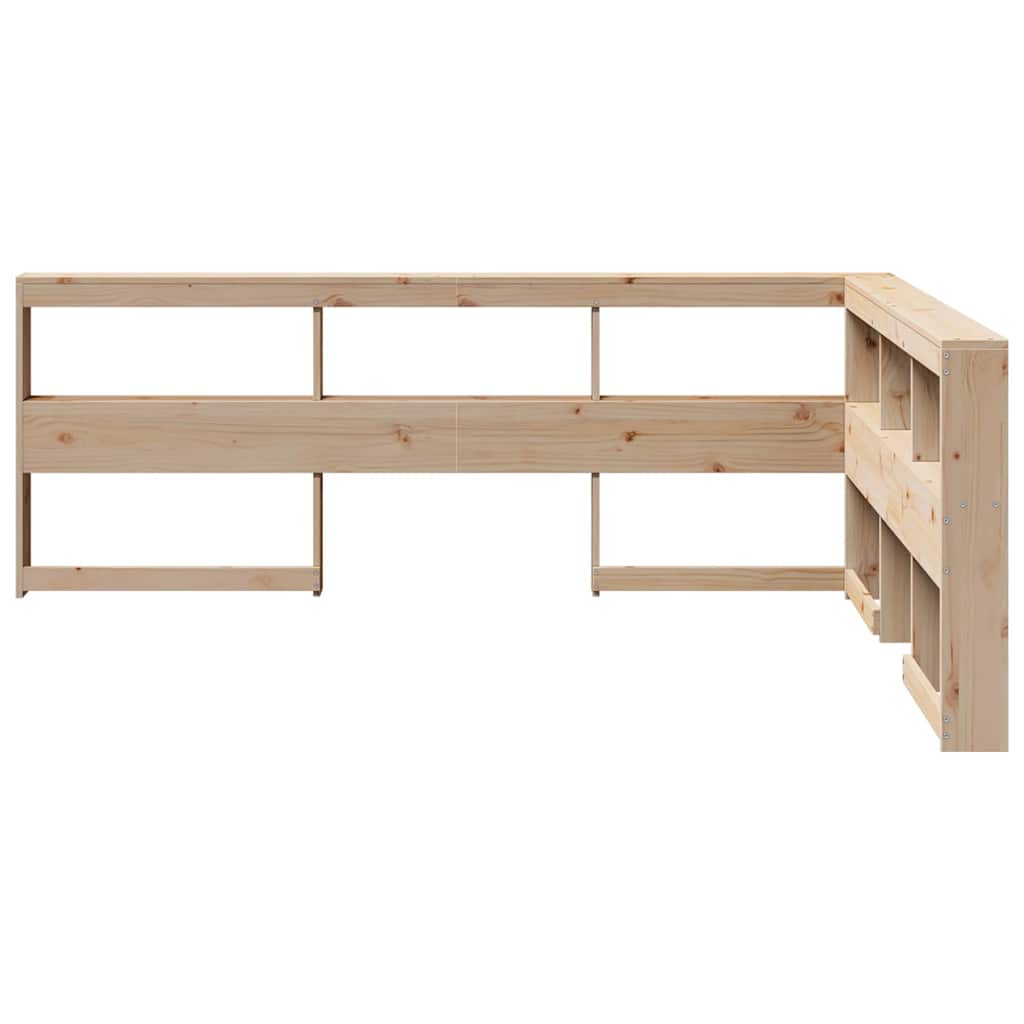 Cabecero librería en forma de L madera maciza de pino 160 cm V7338 Vetonek
