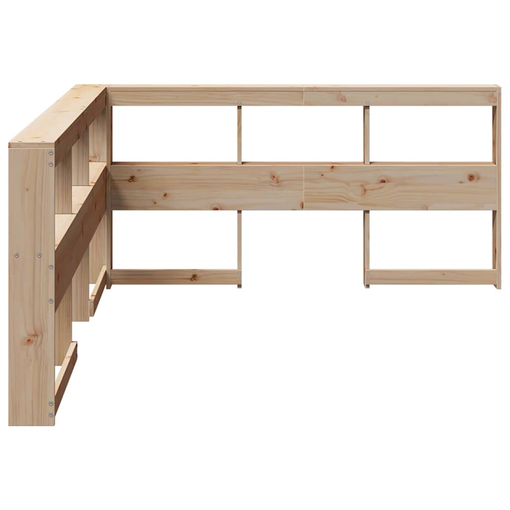 Cabecero librería en forma de L madera maciza de pino 160 cm V7338 Vetonek