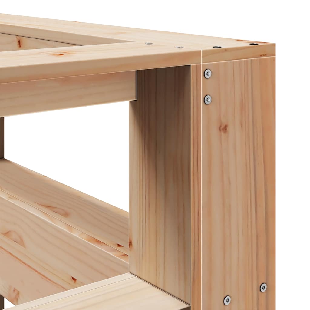 Cabecero librería en forma de L madera maciza de pino 160 cm V7338 Vetonek