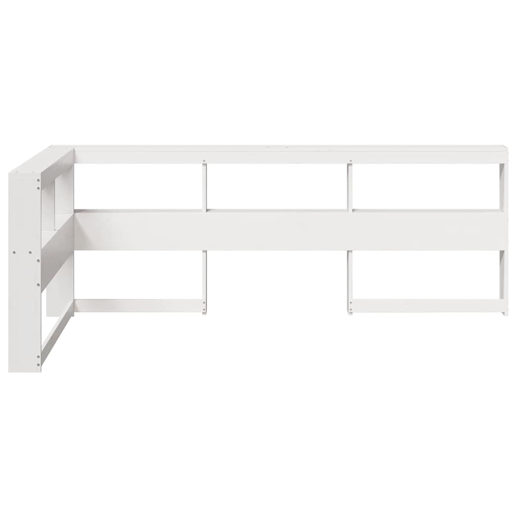 Cabecero librería en forma de L madera maciza pino blanco 90cm V7642 Vetonek