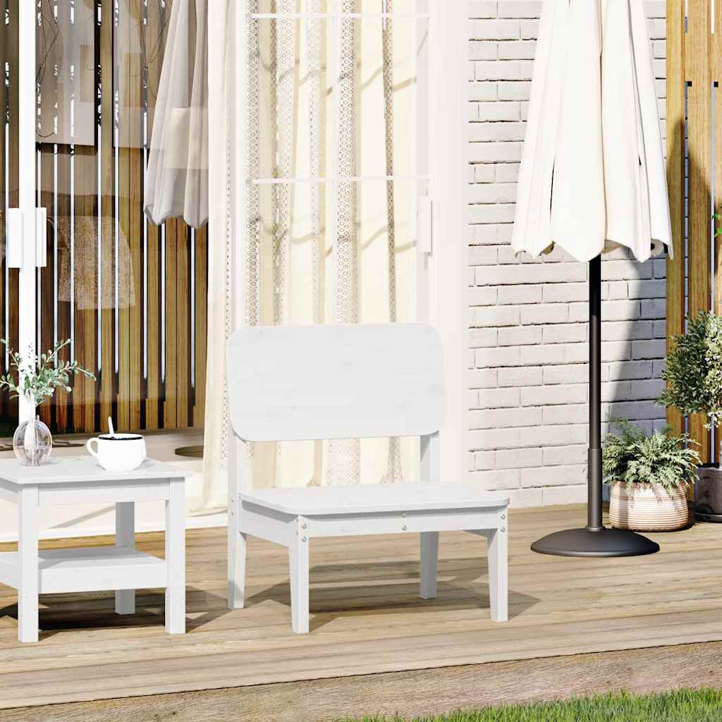 Vetonek Silla de jardín madera maciza de pino blanco 60x52,5x72 cm