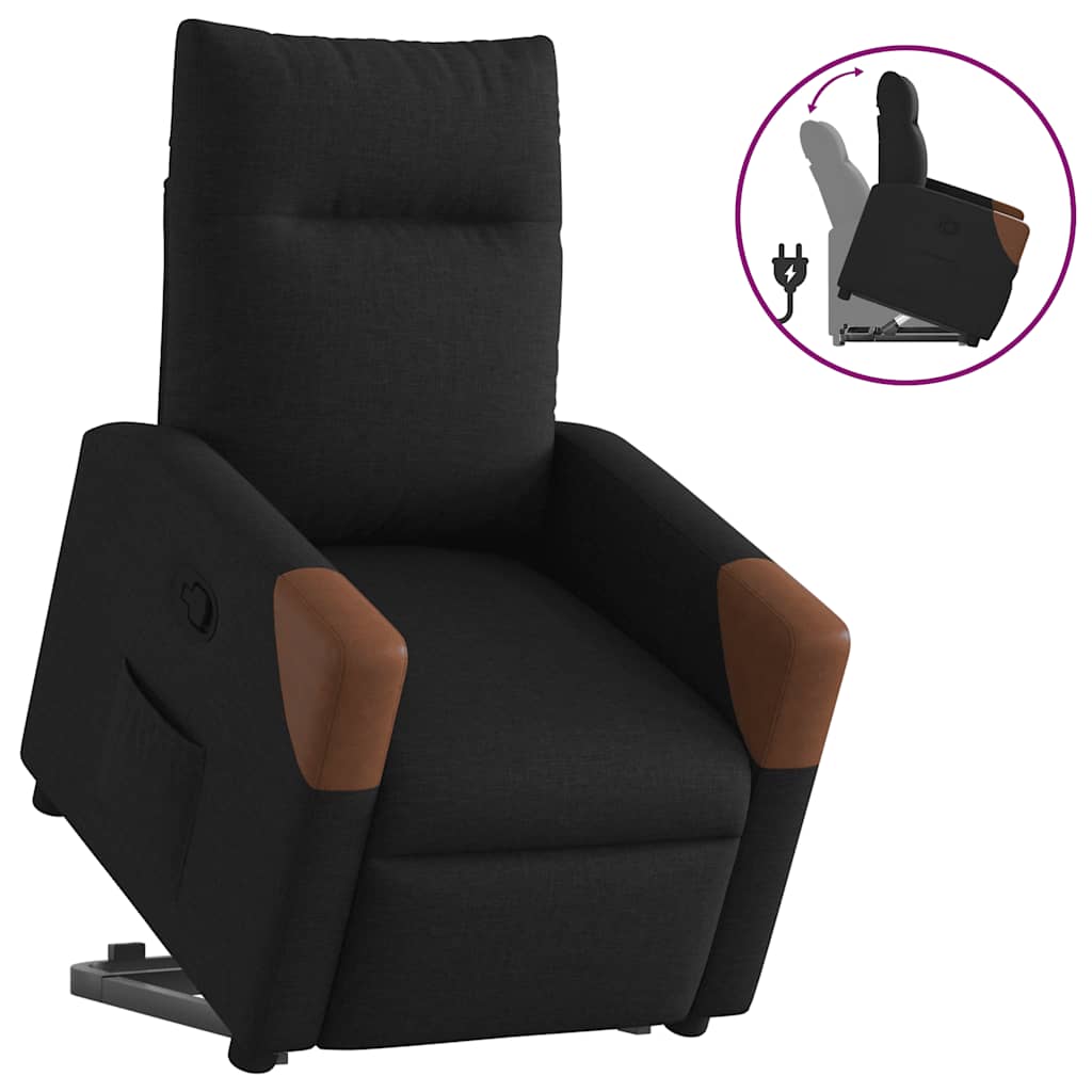 Vetonek Sillón reclinable elevable tela negro