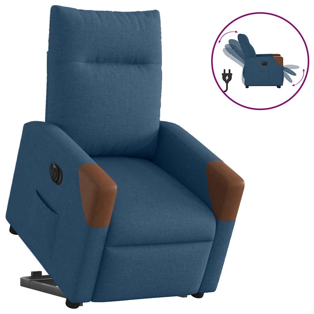 Vetonek Sillón eléctrico reclinable elevable de tela azul