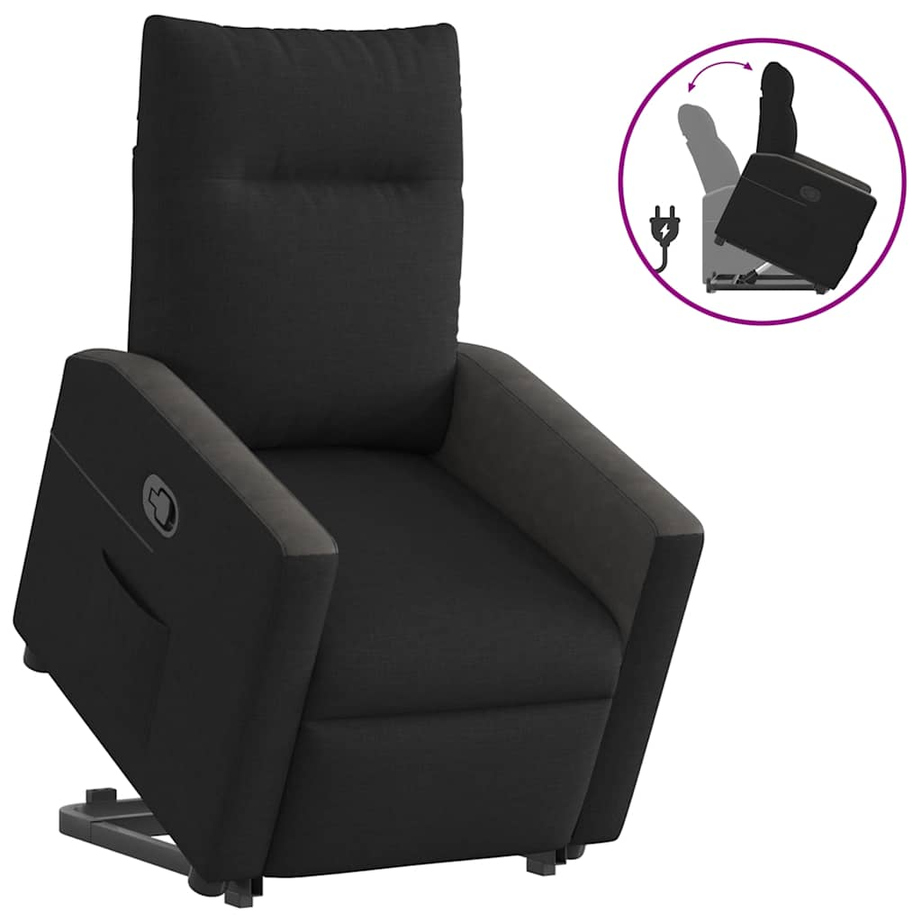 Vetonek Sillón reclinable elevable tela negro