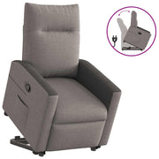 Sillón reclinable elevable tela gris taupe V4275 Vetonek