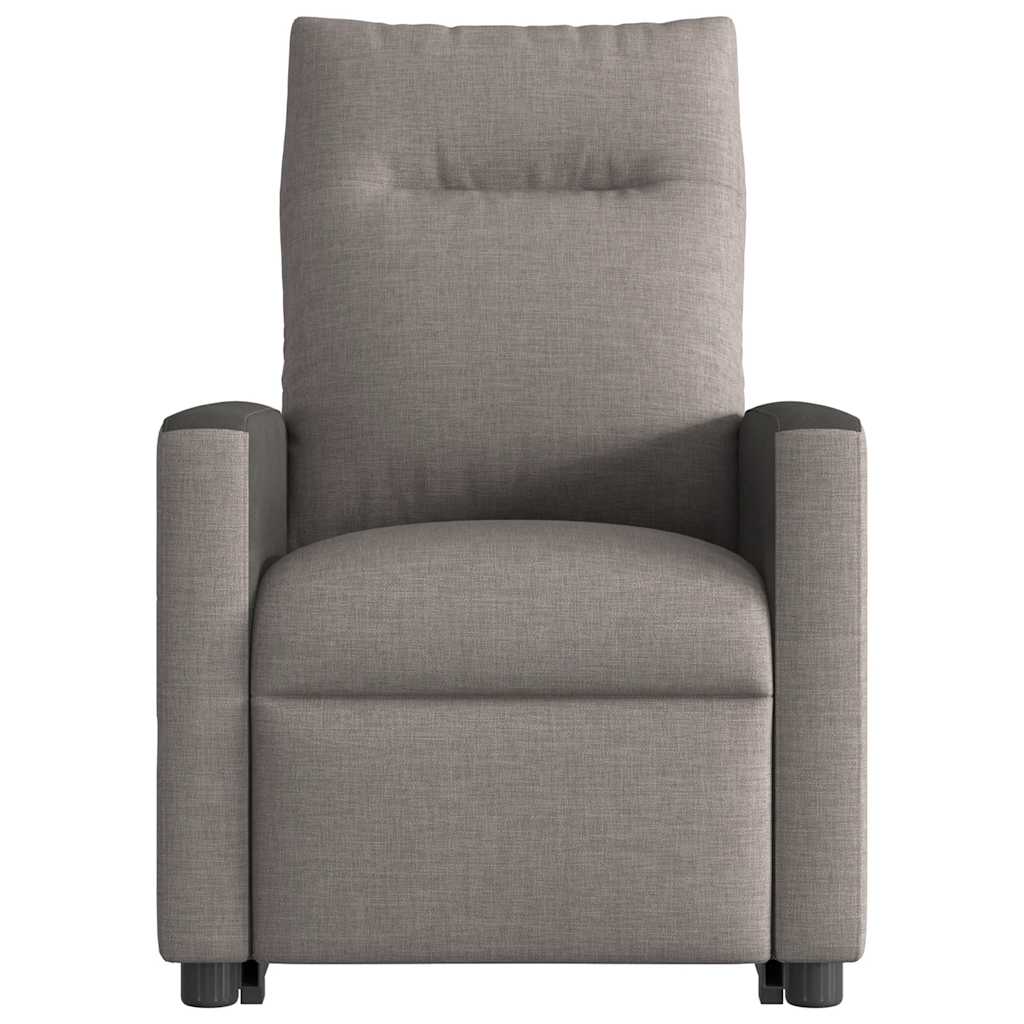 Sillón reclinable elevable tela gris taupe V4275 Vetonek
