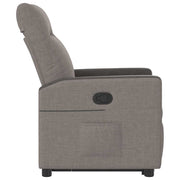 Sillón reclinable elevable tela gris taupe V4275 Vetonek