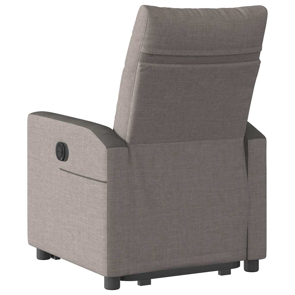Sillón reclinable elevable tela gris taupe V4275 Vetonek
