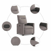 Sillón reclinable elevable tela gris taupe V4275 Vetonek