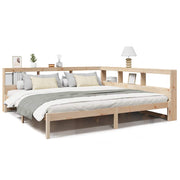 Cama con estantería sin colchón madera maciza de pino 200x200cm V5708 Vetonek
