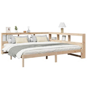 Cama con estantería sin colchón madera maciza de pino 200x200cm V5708 Vetonek