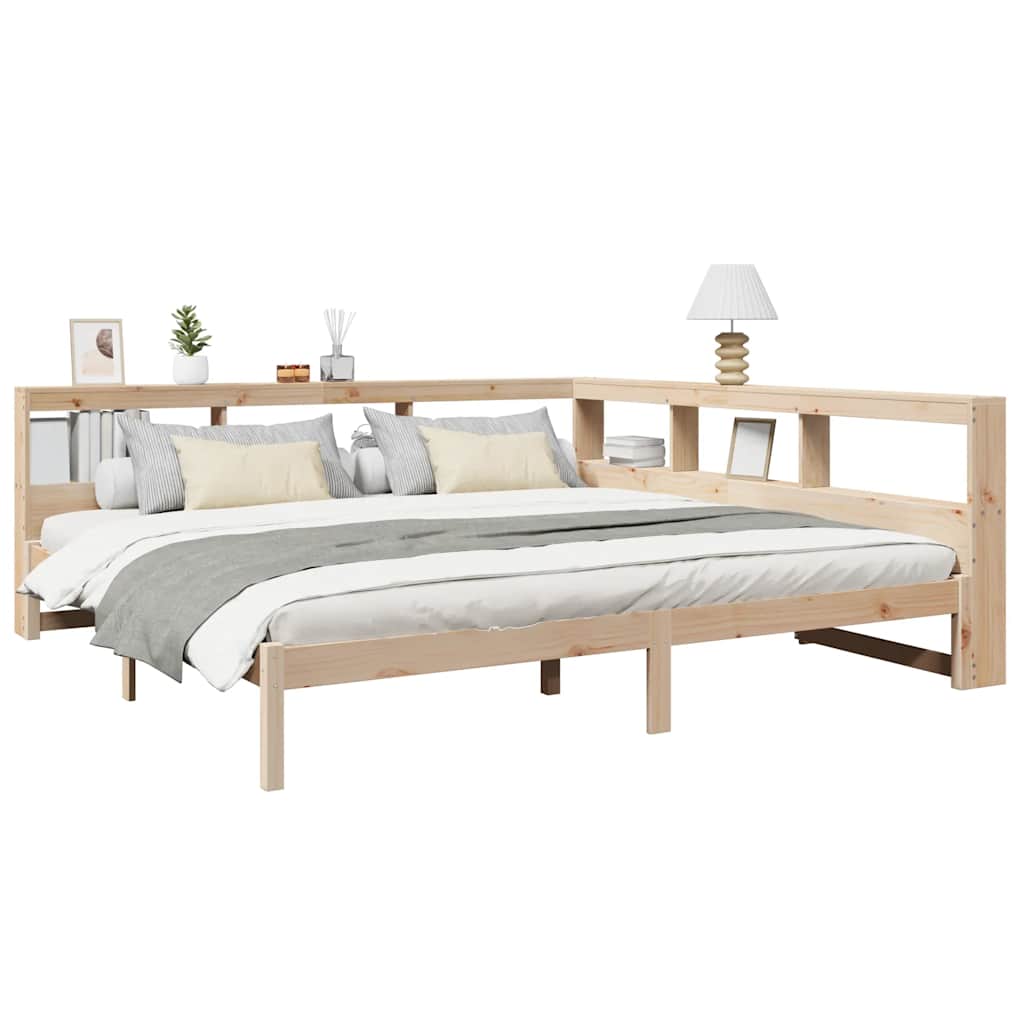 Cama con estantería sin colchón madera maciza de pino 200x200cm V5708 Vetonek