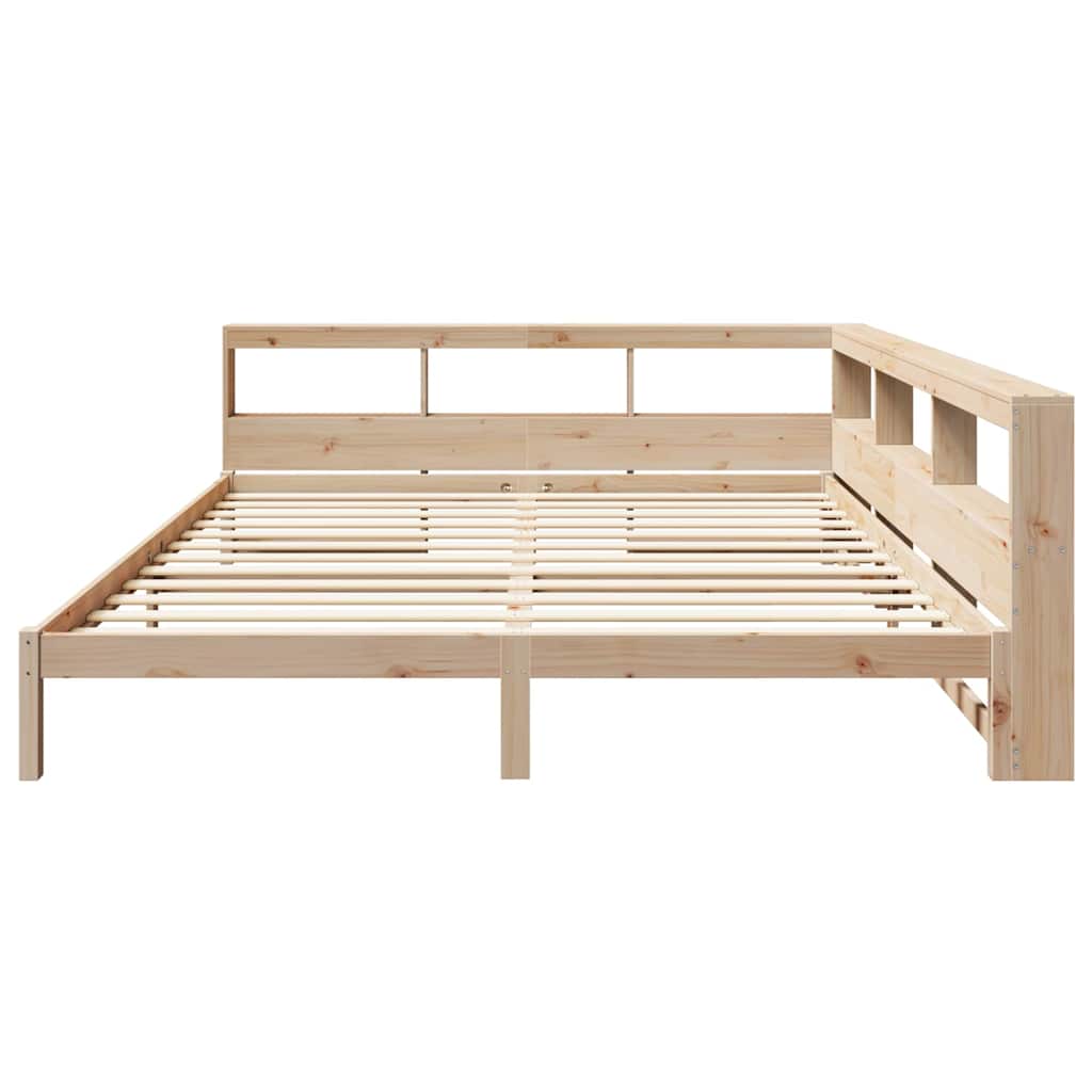 Cama con estantería sin colchón madera maciza de pino 200x200cm V5708 Vetonek