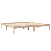 Cama con estantería sin colchón madera maciza de pino 200x200cm V5708 Vetonek