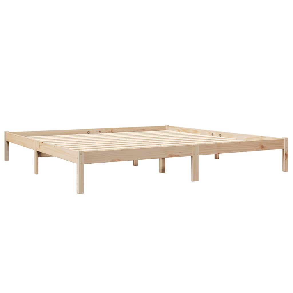 Cama con estantería sin colchón madera maciza de pino 200x200cm V5708 Vetonek