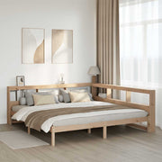 Cama con estantería sin colchón madera maciza de pino 200x200cm V5708 Vetonek