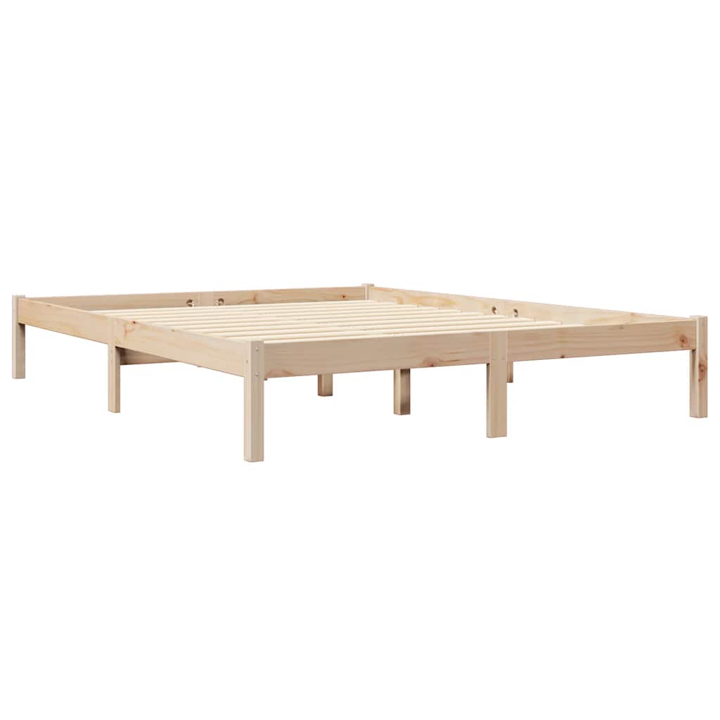 Cama con estantería sin colchón madera maciza de pino 160x200cm V5760 Vetonek