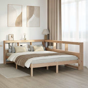 Cama con estantería sin colchón madera maciza de pino 160x200cm V5760 Vetonek
