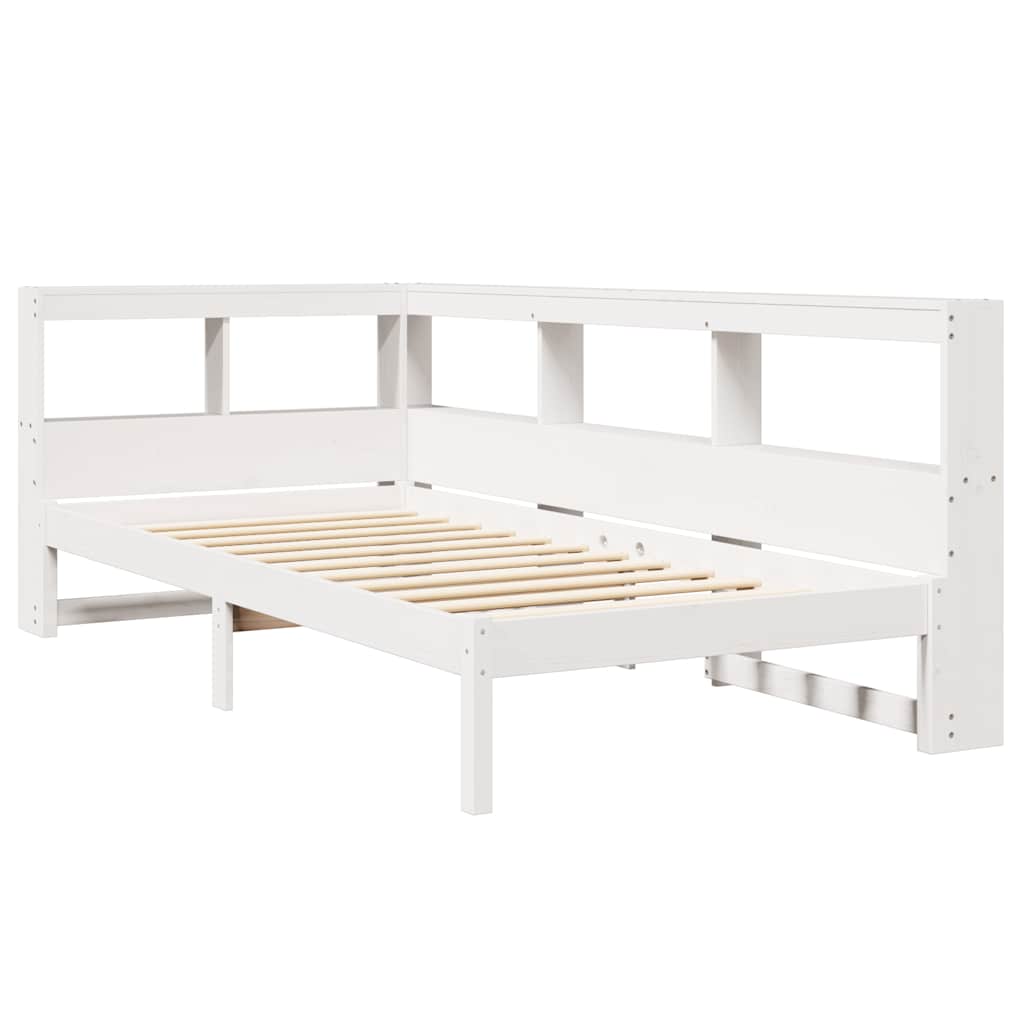 Cama con estantería sin colchón madera maciza de pino 90x190 cm V6040 Vetonek