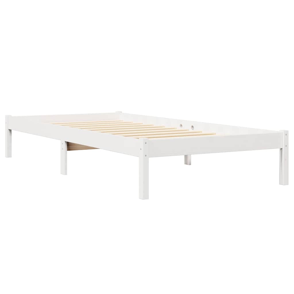Cama con estantería sin colchón madera maciza de pino 90x190 cm V6040 Vetonek