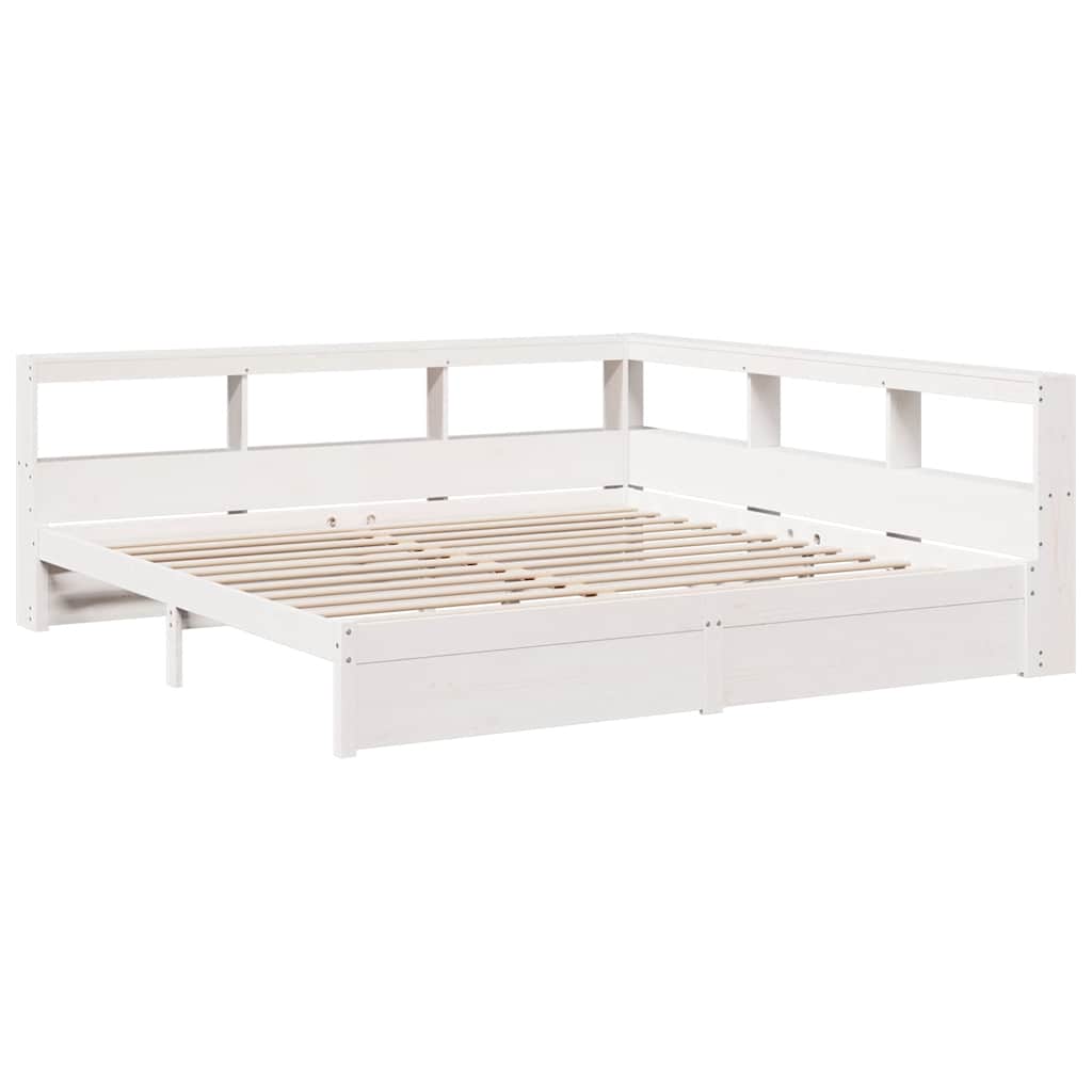 Cama con estantería sin colchón madera maciza de pino 160x200cm V6132 Vetonek
