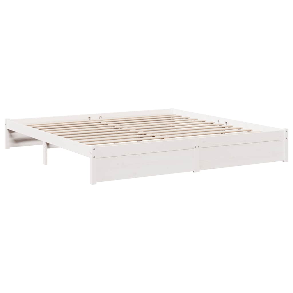 Cama con estantería sin colchón madera maciza de pino 160x200cm V6132 Vetonek