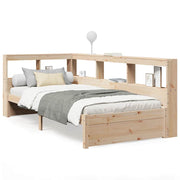 Cama con estantería sin colchón madera maciza de pino 100x200cm V6217 Vetonek