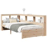 Cama con estantería sin colchón madera maciza de pino 100x200cm V6217 Vetonek