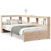 Cama con estantería sin colchón madera maciza de pino 90x190 cm V6316 Vetonek