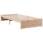 Cama con estantería sin colchón madera maciza de pino 90x190 cm V6316 Vetonek