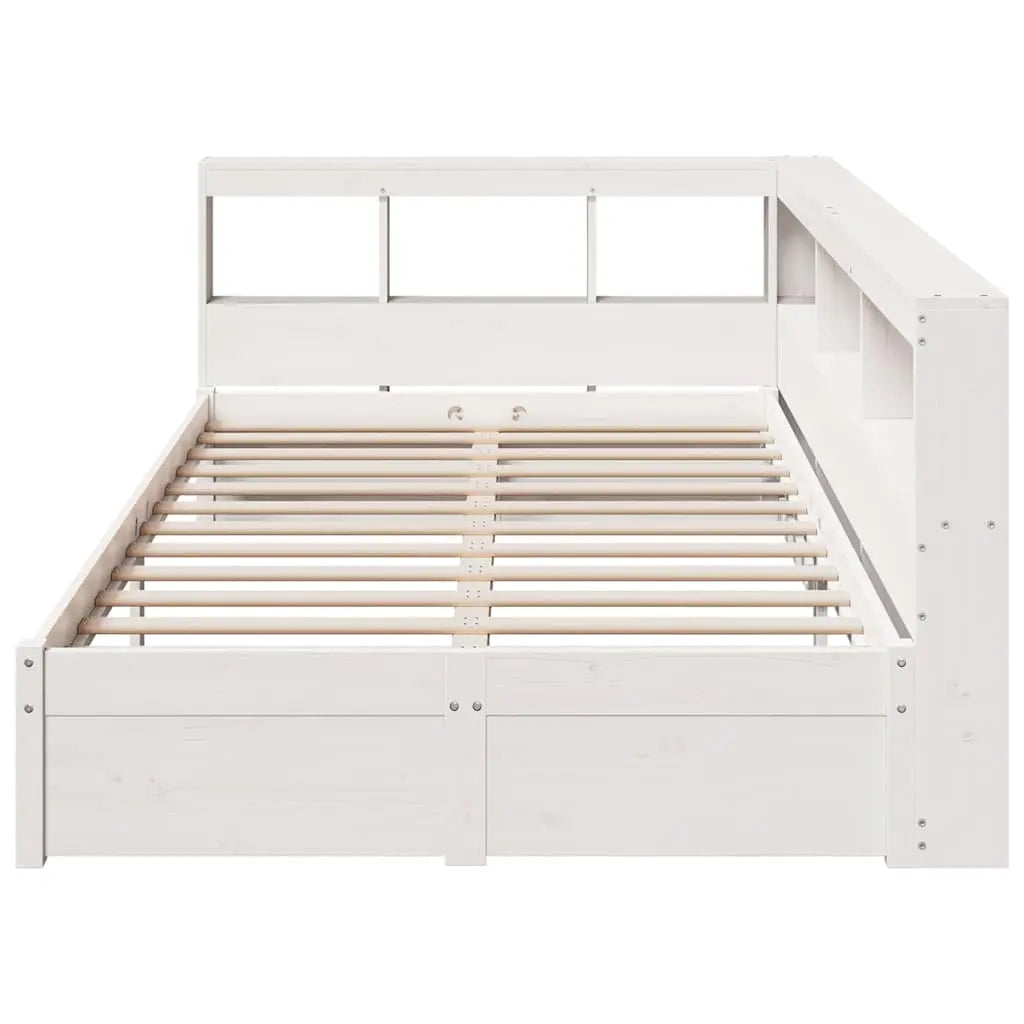 Cama con estantería sin colchón madera maciza de pino 90x190 cm V6323 Vetonek