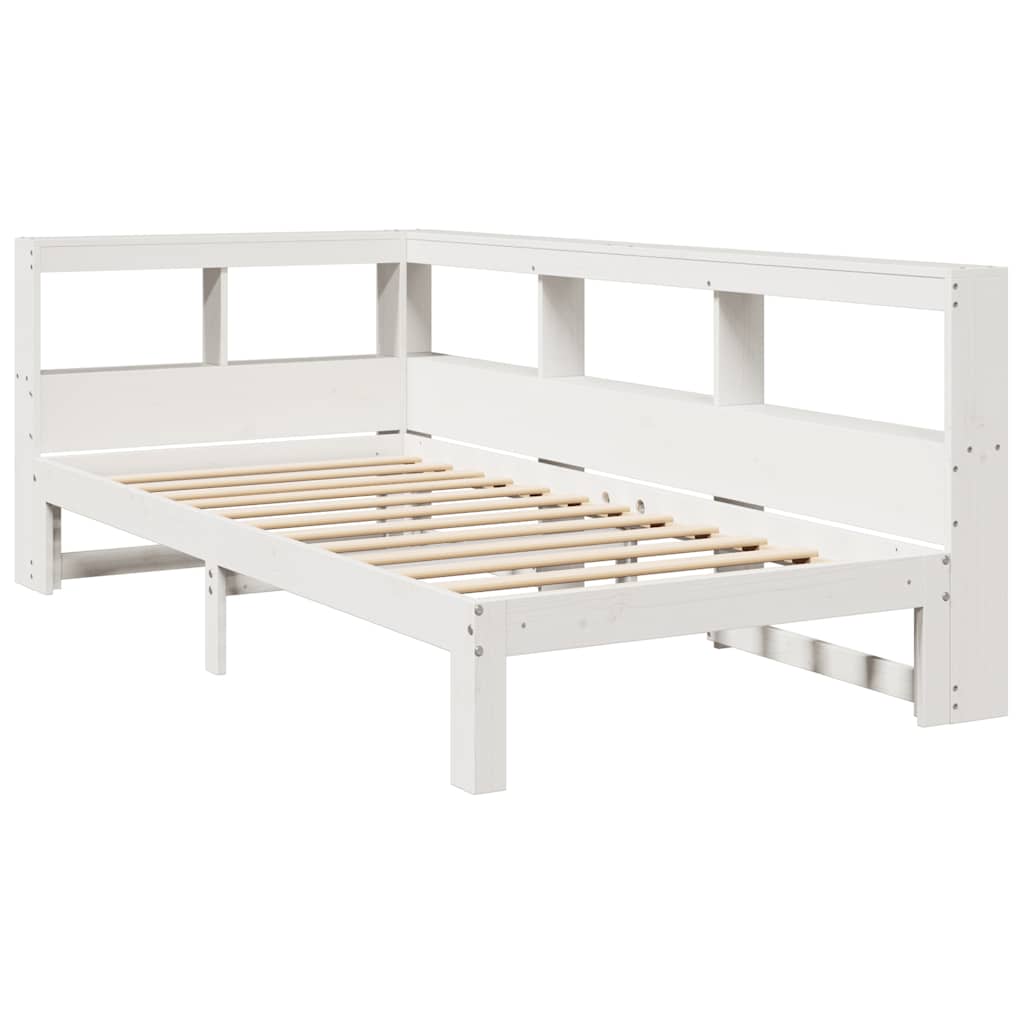 Cama con estantería sin colchón madera maciza de pino 90x190 cm V6699 Vetonek