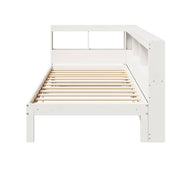 Cama con estantería sin colchón madera maciza de pino 90x190 cm V6699 Vetonek
