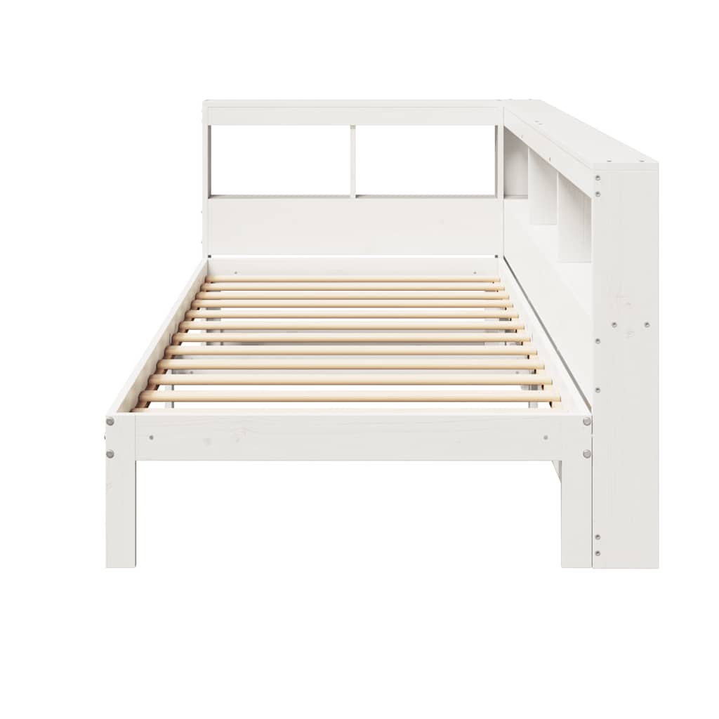 Cama con estantería sin colchón madera maciza de pino 90x190 cm V6699 Vetonek