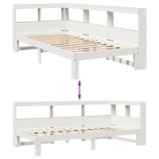 Cama con estantería sin colchón madera maciza de pino 90x190 cm V6699 Vetonek