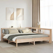 Cama con estantería sin colchón madera maciza de pino 200x200cm V6743 Vetonek