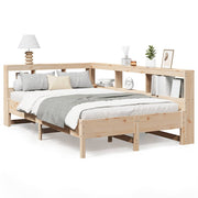 Cama con estantería sin colchón madera maciza de pino 160x200cm V6804 Vetonek