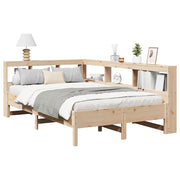 Cama con estantería sin colchón madera maciza de pino 160x200cm V6804 Vetonek