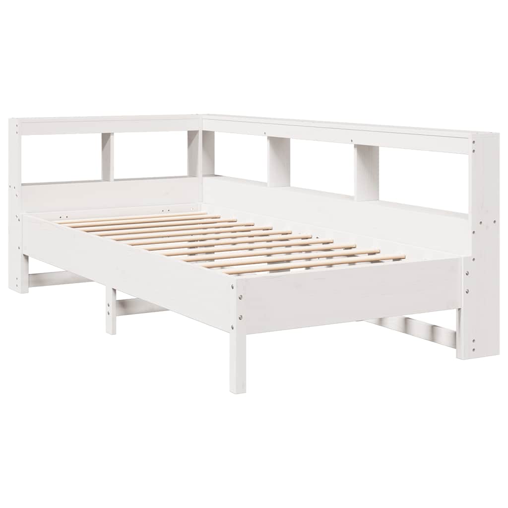 Cama con estantería sin colchón madera maciza de pino 90x190 cm V7085 Vetonek