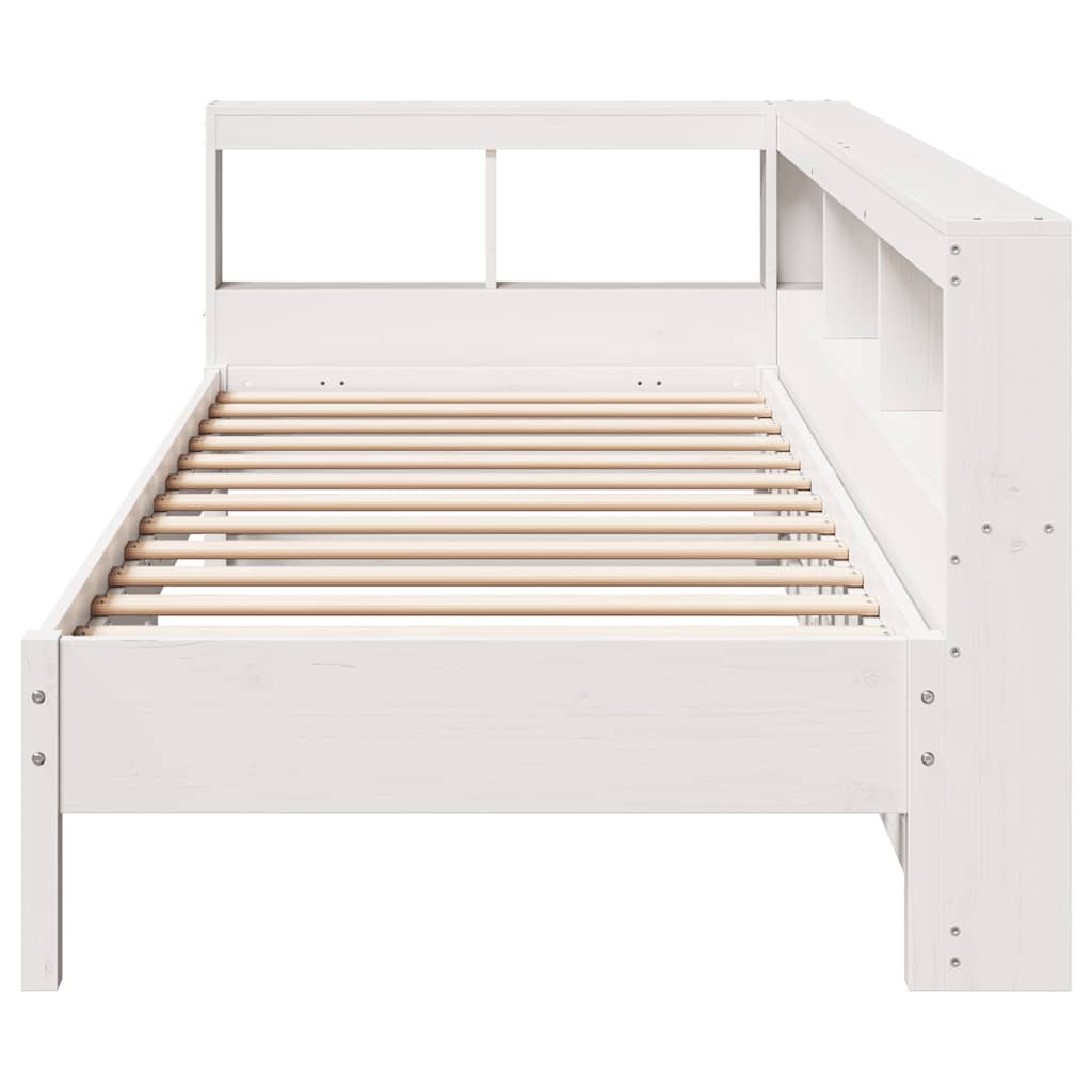 Cama con estantería sin colchón madera maciza de pino 90x190 cm V7085 Vetonek