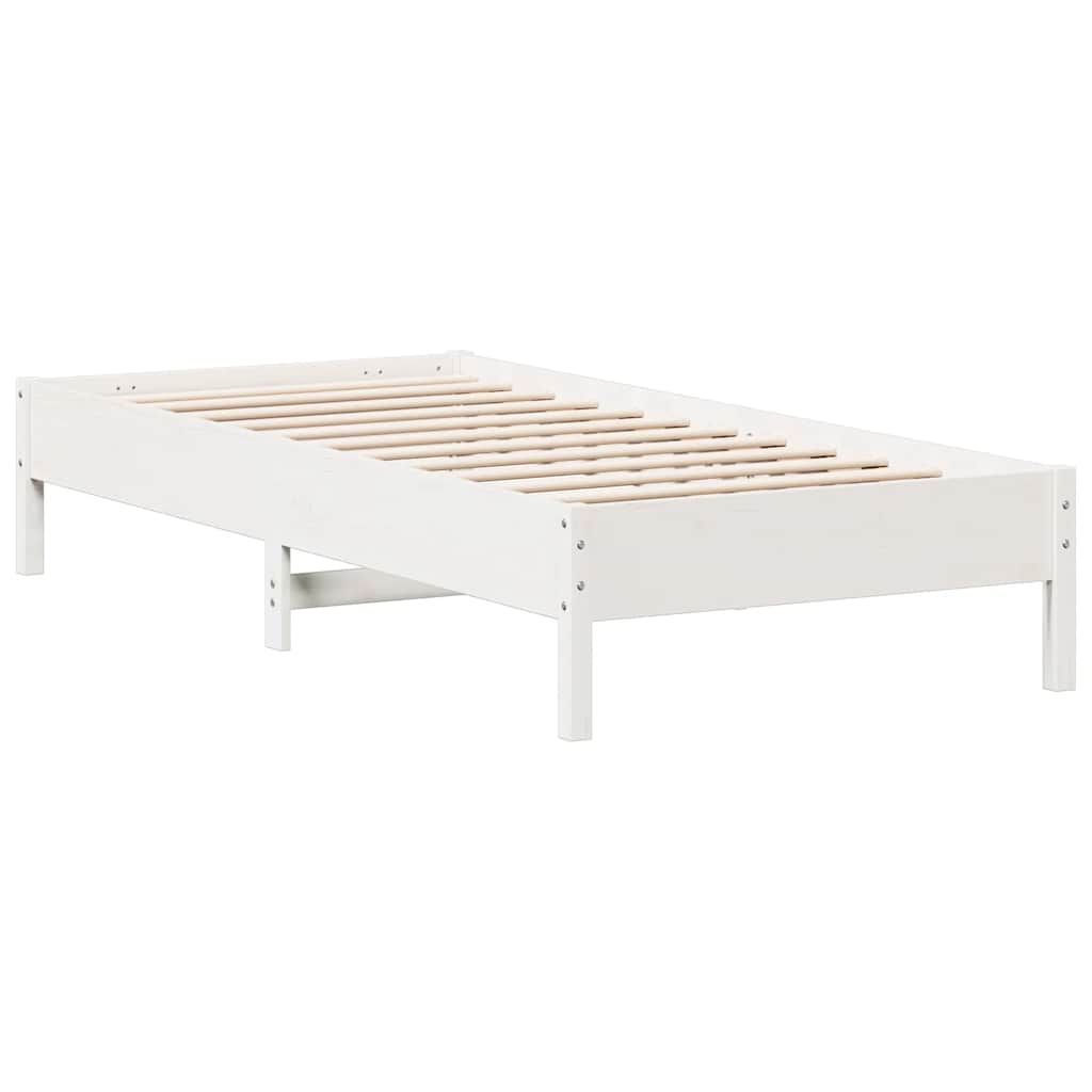 Cama con estantería sin colchón madera maciza de pino 90x190 cm V7085 Vetonek