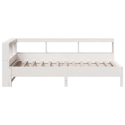 Cama con estantería sin colchón madera maciza de pino 90x190 cm V7085 Vetonek