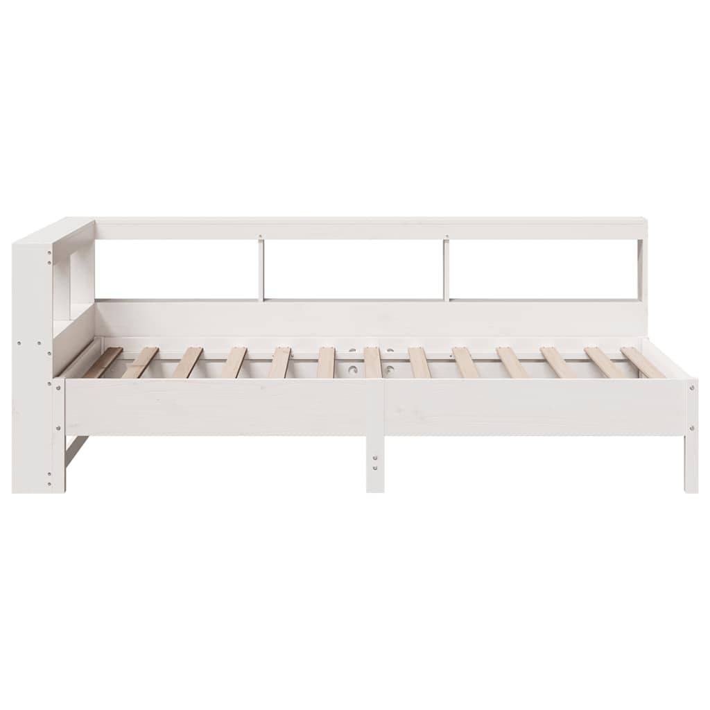 Cama con estantería sin colchón madera maciza de pino 90x190 cm V7085 Vetonek