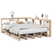 Cama con estantería sin colchón madera maciza de pino 160x200cm V7580 Vetonek