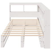 Cama com prateleira sem colchão madeira maciça branca 100x200 cm V7719 Vetonek