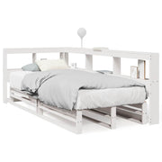 Cama con estantería sin colchón madera maciza de pino 90x190 cm V7863 Vetonek