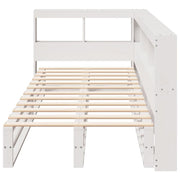 Cama con estantería sin colchón madera maciza de pino 90x190 cm V7863 Vetonek