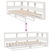 Cama con estantería sin colchón madera maciza de pino 90x190 cm V7863 Vetonek